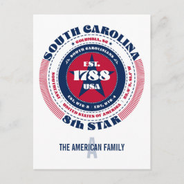 South Carolina, Colombia, SC, Patriotic, Monogram Vykort