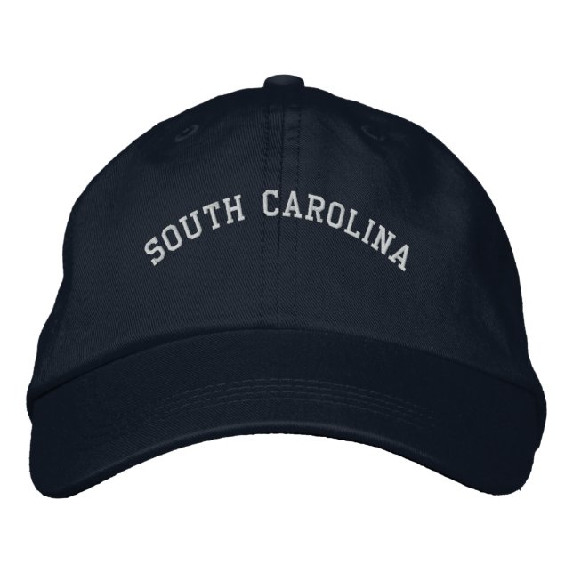 South Carolina Embroiderade Basic Cap Navy Broderad Keps (Framsida)