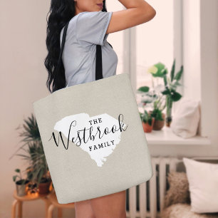 South Carolina Family Monogram State Tote Bag Tygkasse