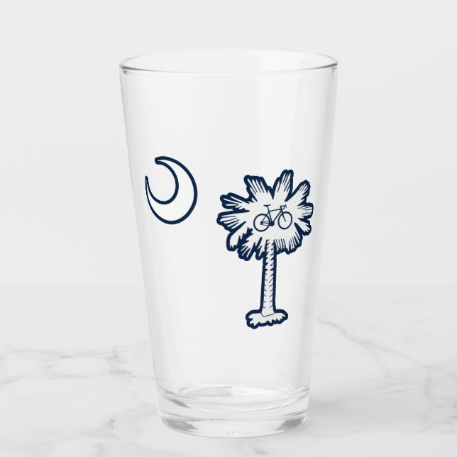 South Carolina Flag Palm Tree Bike Glaskopp (Framsida)