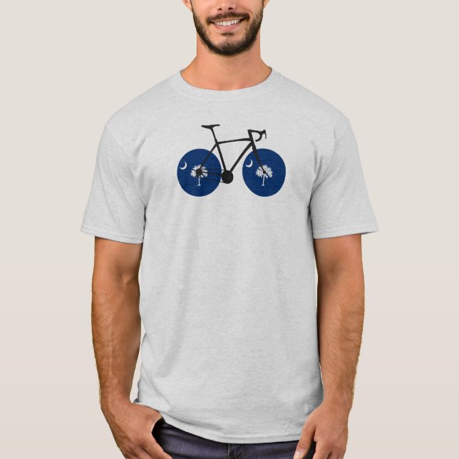 South Carolina Flagga Bicycle T Shirt (Framsida)