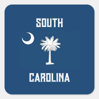 South Carolina Flagga Fyrkantigt Klistermärke