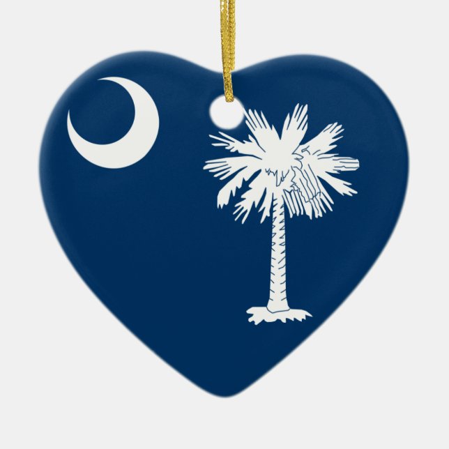 South Carolina Flagga Julgransprydnad Keramik (Framsidan)
