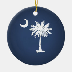 South Carolina flagga Julgransprydnad Keramik