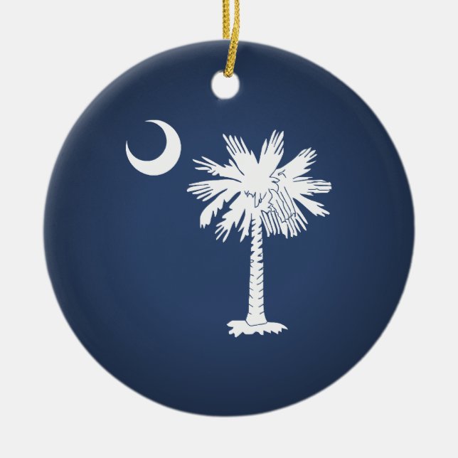 South Carolina Flagga Julgransprydnad Keramik (Framsidan)