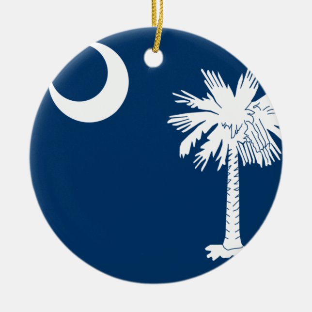South Carolina Flagga Julgransprydnad Keramik (Framsidan)