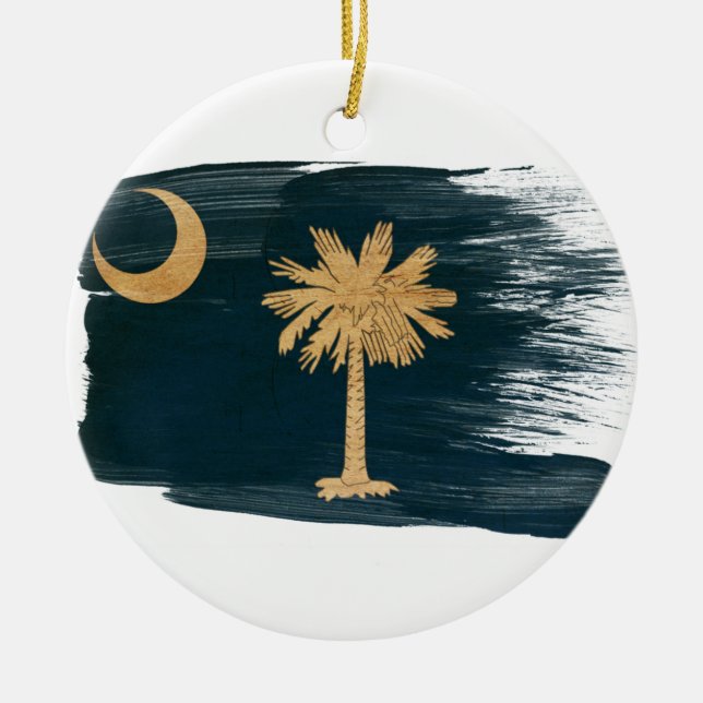 South Carolina flagga Julgransprydnad Keramik (Framsidan)