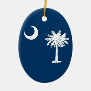 South Carolina Flagga Julgransprydnad Keramik