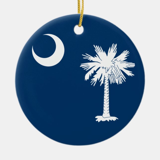 South Carolina flagga Julgransprydnad Keramik (Framsidan)