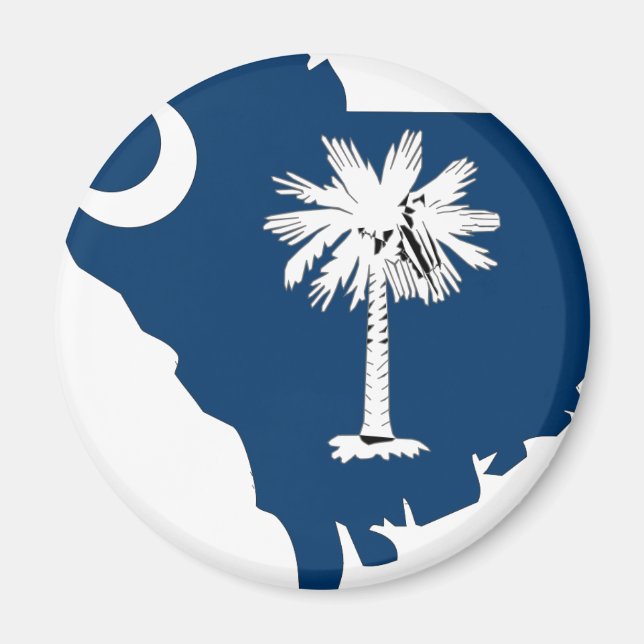 South Carolina Flagga Karta Magnet (Framsidan)