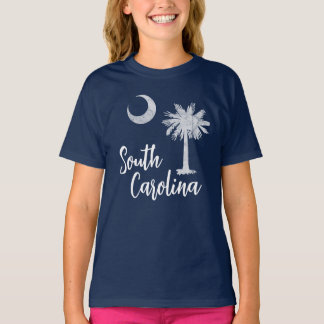 South Carolina Flagga med Palmetto Träd Blue T Shirt