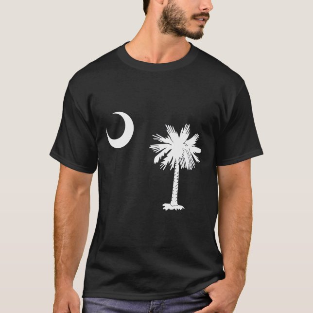 South Carolina Flagga Palmetto State T Shirt (Framsida)
