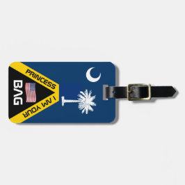 South Carolina Flagga, påsar märkre, Carolina/Anpa Bagagebricka