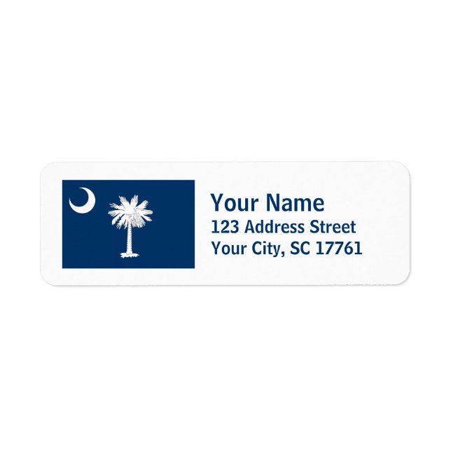 South Carolina Flagga Returetiketters Returadress Etikett (Framsidan)