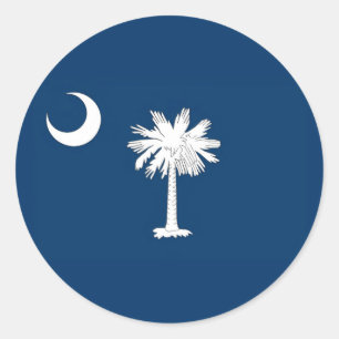 South Carolina Flagga Runt Klistermärke