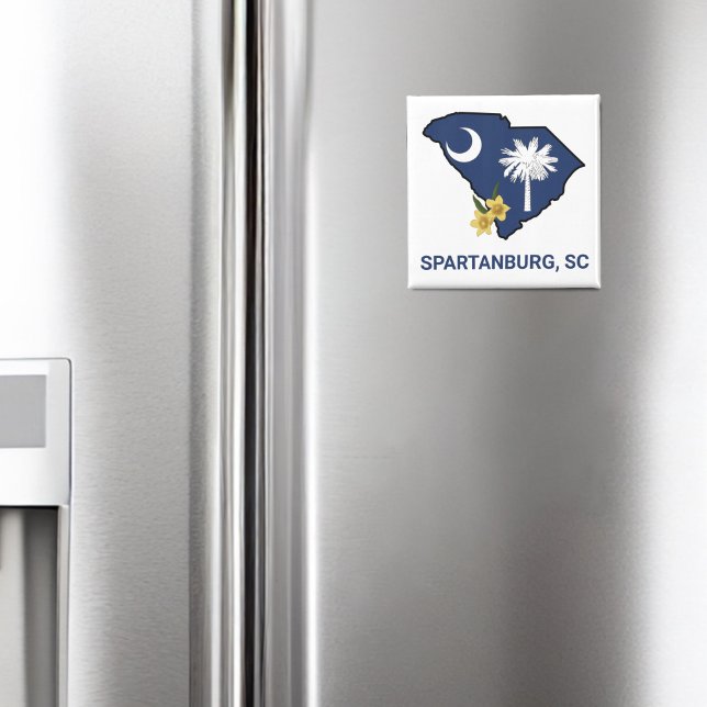 South Carolina Flagga State Flower Gult Jessamine Magnet (Skapare uppladdad)