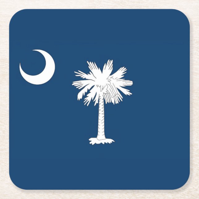 South Carolina Flagga Underlägg Papper Kvadrat (Framsidan)