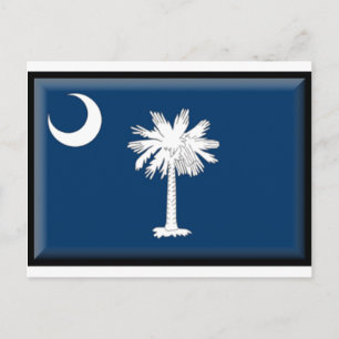South Carolina Flagga Vykort