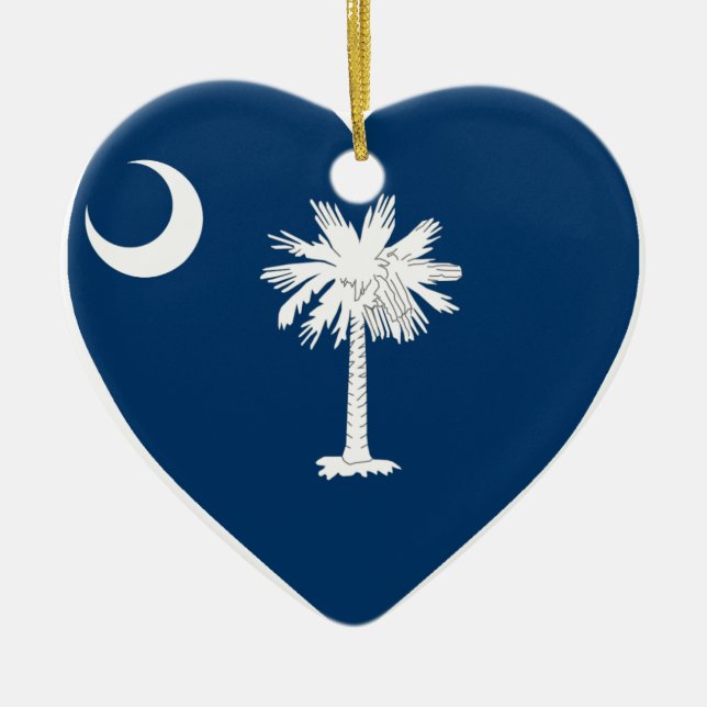 South Carolina flaggahjärta Julgransprydnad Keramik (Framsidan)