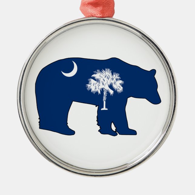 South Carolina Flaggbärare Julgransprydnad Metall (Framsidan)