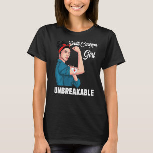 South Carolina Girl Unbryable State Karta Flagga S T Shirt