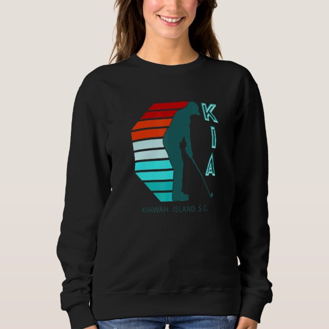 South Carolina Golfing Pro Retro Beach Kiawah Isla T Shirt (Framsida)