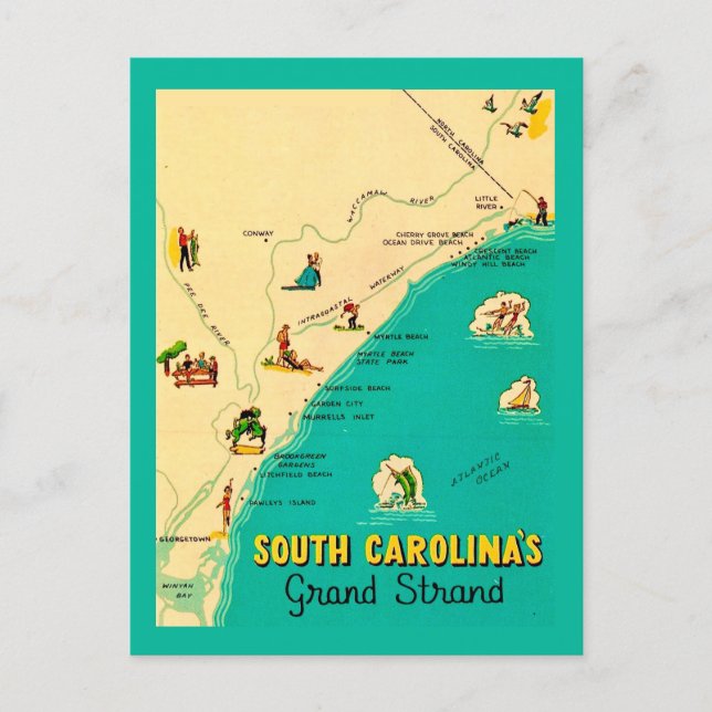 South Carolina Grand Strand vykort (Framsida)