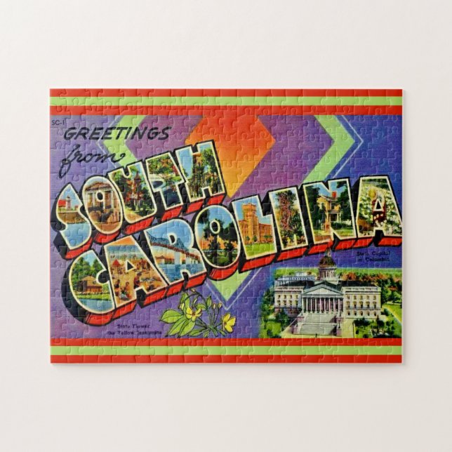 South Carolina Greeting 11x14 Pussel (Horisontell)