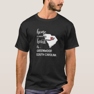 South Carolina Home är där hjärtat är Greenwoo T Shirt
