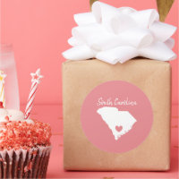 South Carolina Home State Karta Kärlek Heart Shape