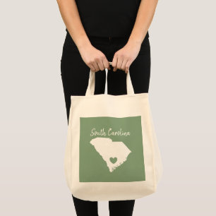 South Carolina Home State Karta Kärlek Heart Shape Tygkasse