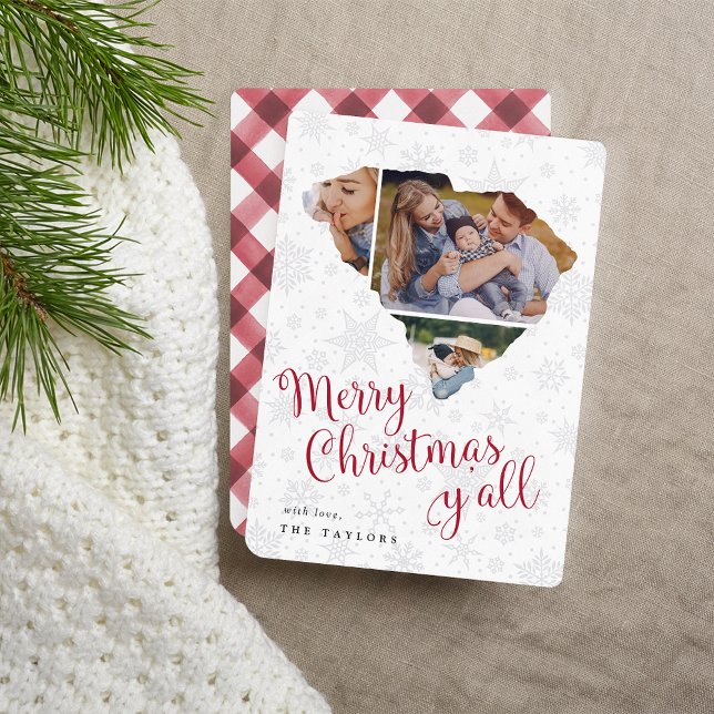 South Carolina Home State Photo Collage jul Julkort (Skapare uppladdad)