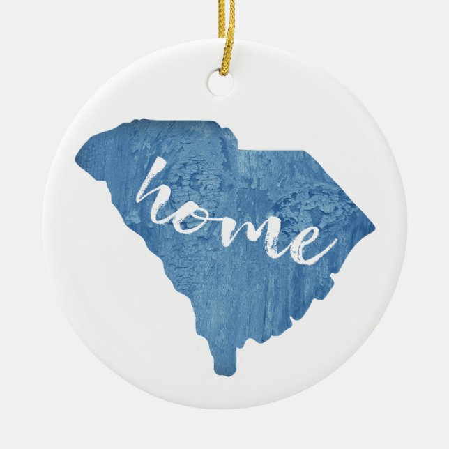 South Carolina Home Wood Grain Julgransprydnad Keramik (Framsidan)