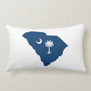 South Carolina i blått och vitt Lumbarkudde
