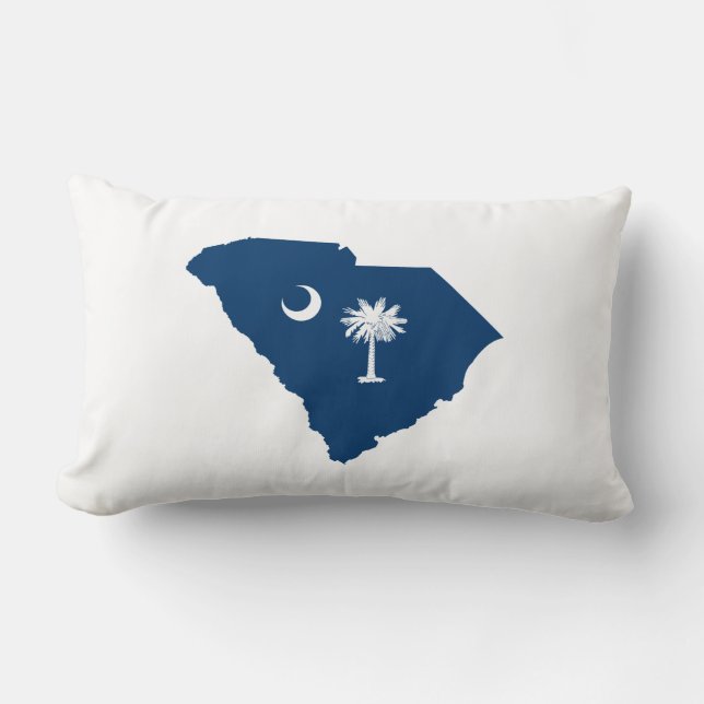 South Carolina i blått och vitt Lumbarkudde (Framsida)