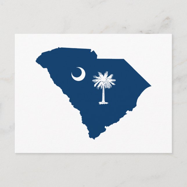South Carolina i blått och vitt Vykort (Framsida)