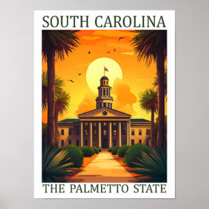 South Carolina i Palmetto-staten USA Travel Ställe Poster