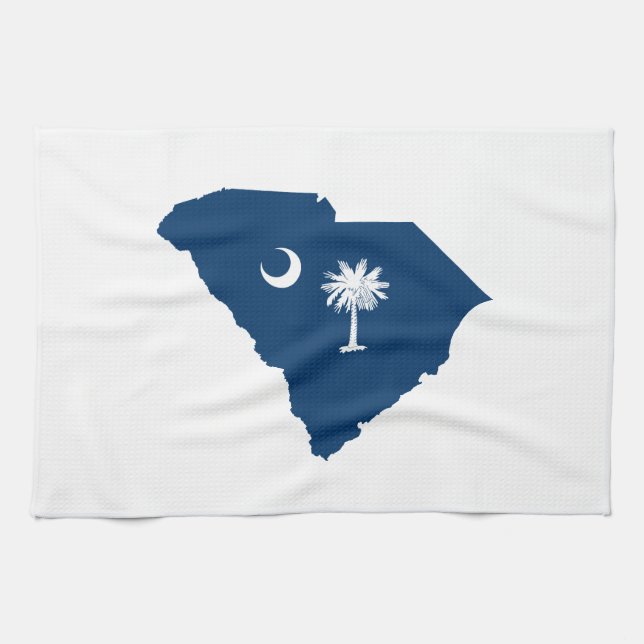 South Carolina in Blue and White Kökshandduk (Horisontell)