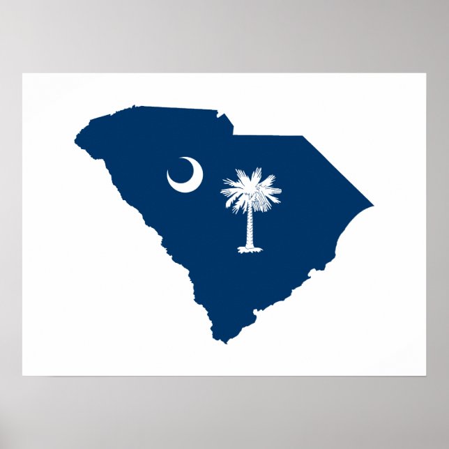 South Carolina in Blue and White Poster (Framsidan)
