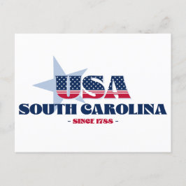 South Carolina in Red, White och Blue Postcard Vykort