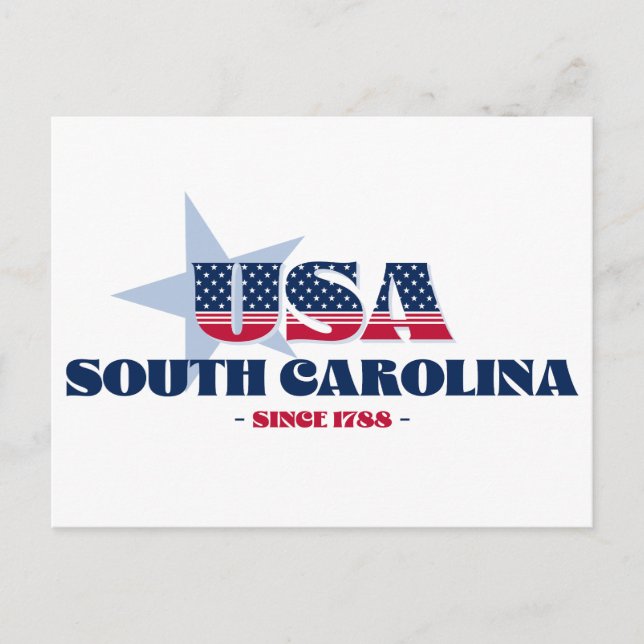 South Carolina in Red, White och Blue Postcard Vykort (Framsida)