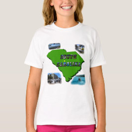 South Carolina Karta, Foton och text T-shirt