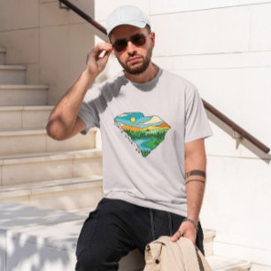 South Carolina Karta liggande T Shirt