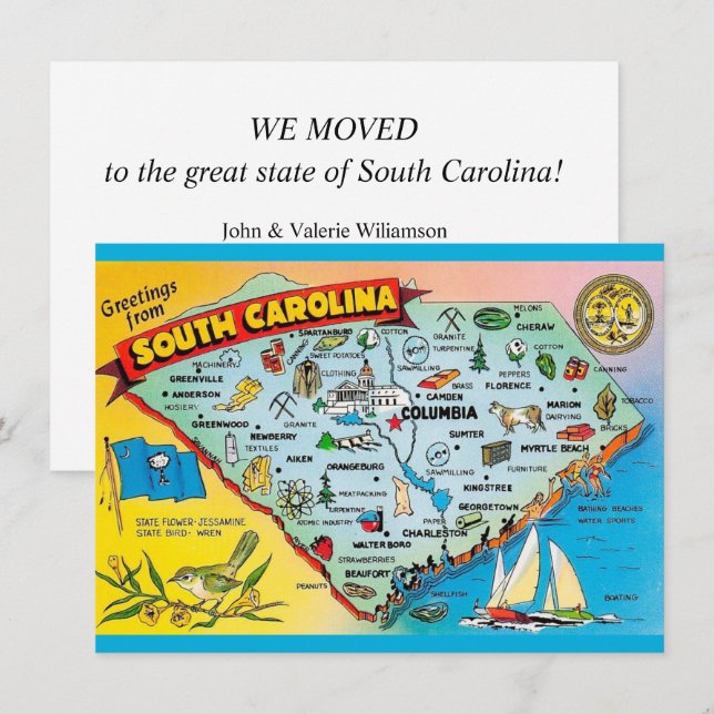South Carolina Kartannons för Flytt (Fram/baksida)