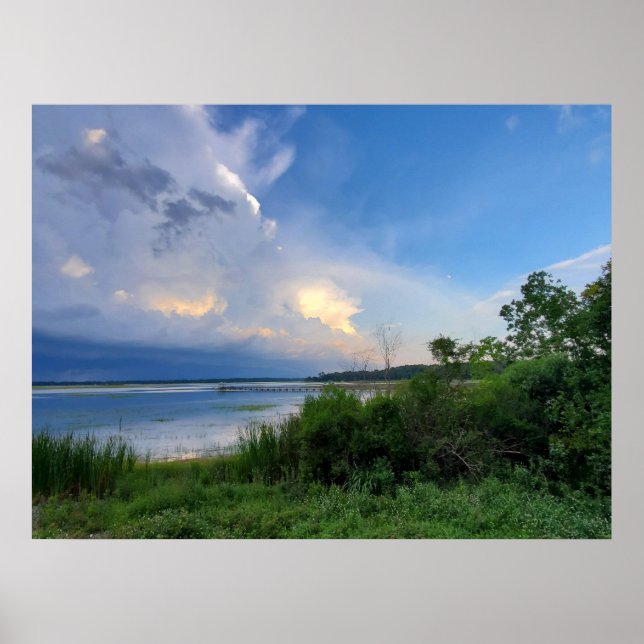 South Carolina Large Thunderstorm Vatten Marsh Poster (Framsidan)