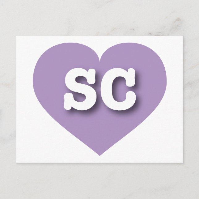 South Carolina Lavender Heart - I kärlek SC Vykort (Framsida)