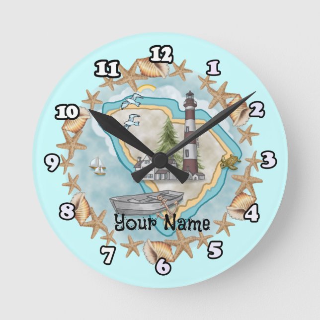South Carolina Lighthouse Rund Klocka (Framsida)