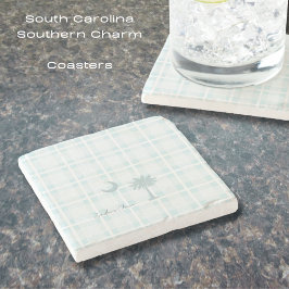 South Carolina med måne och palm anpassad Stenunderlägg