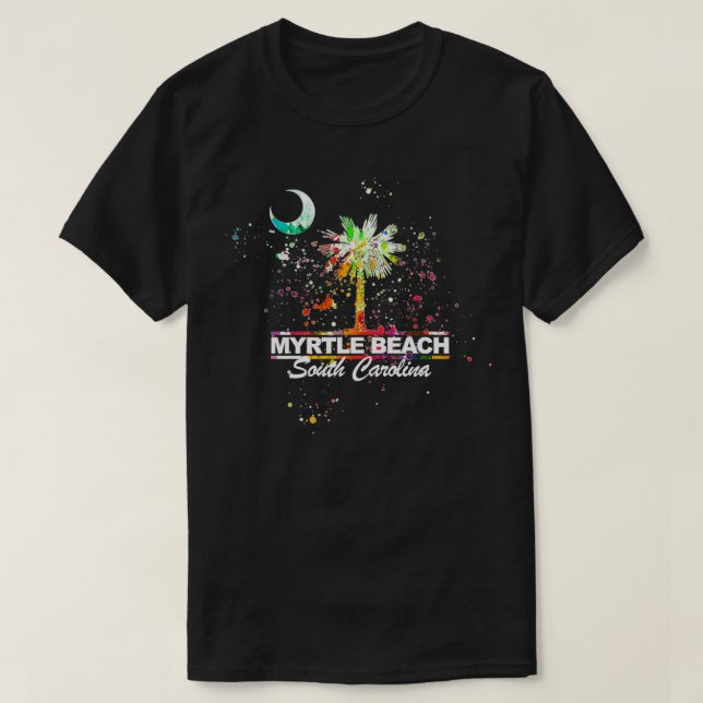South Carolina Myrtle Beach SC Flagga Graphic Desi T Shirt (Design framsida)