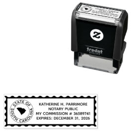 South Carolina Notary Self Inking Rubber Frimärke Självfärgande Stämpel